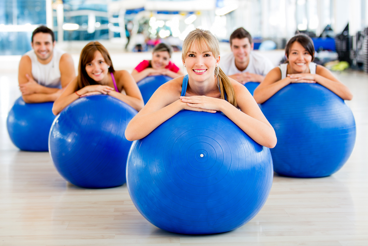 People in a Pilates class